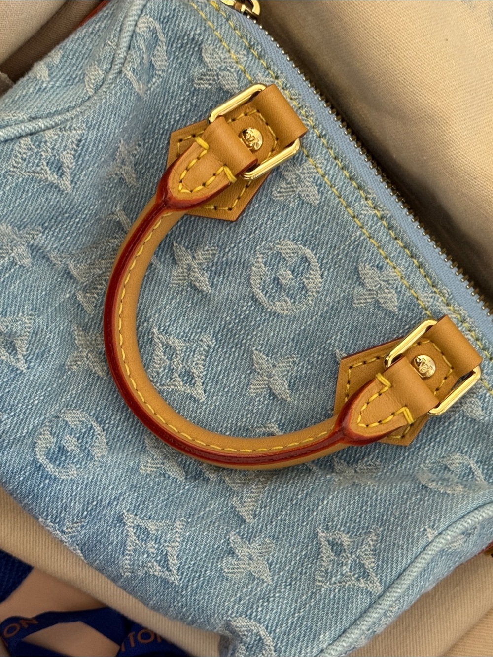 Louis Vuitton Light Blue Denim Nano Speedy 2023 - Picture 4 of 16